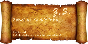 Zabolai Sudárka névjegykártya